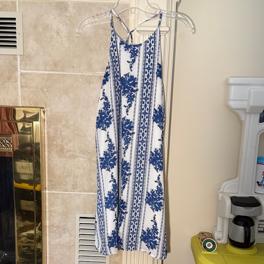 Mimi Chica Blue and White Mini Dress